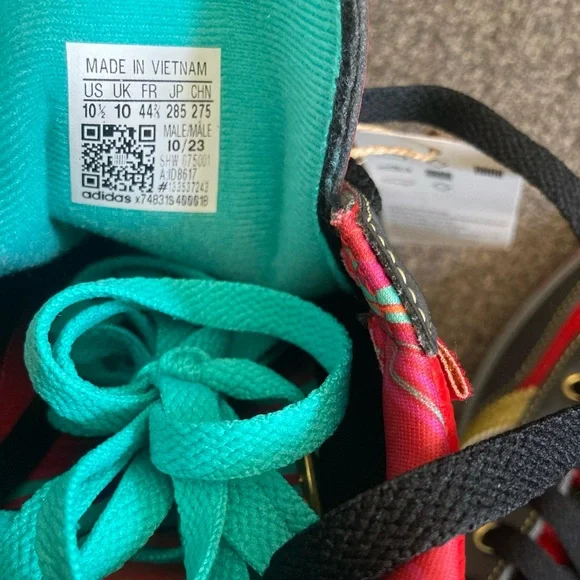 New! S.E.E.D. X ADIDAS Handball Spezial Scarlet Paint Splatter Men's 10.5 ID8617 - Picture 8 of 8